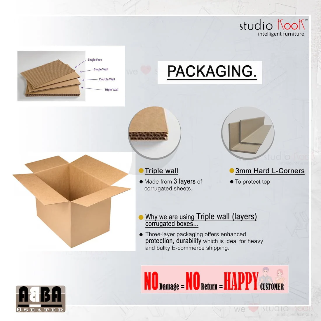 Abba 6 Seater Folding Dining Table (Without Chairs) - Image 10