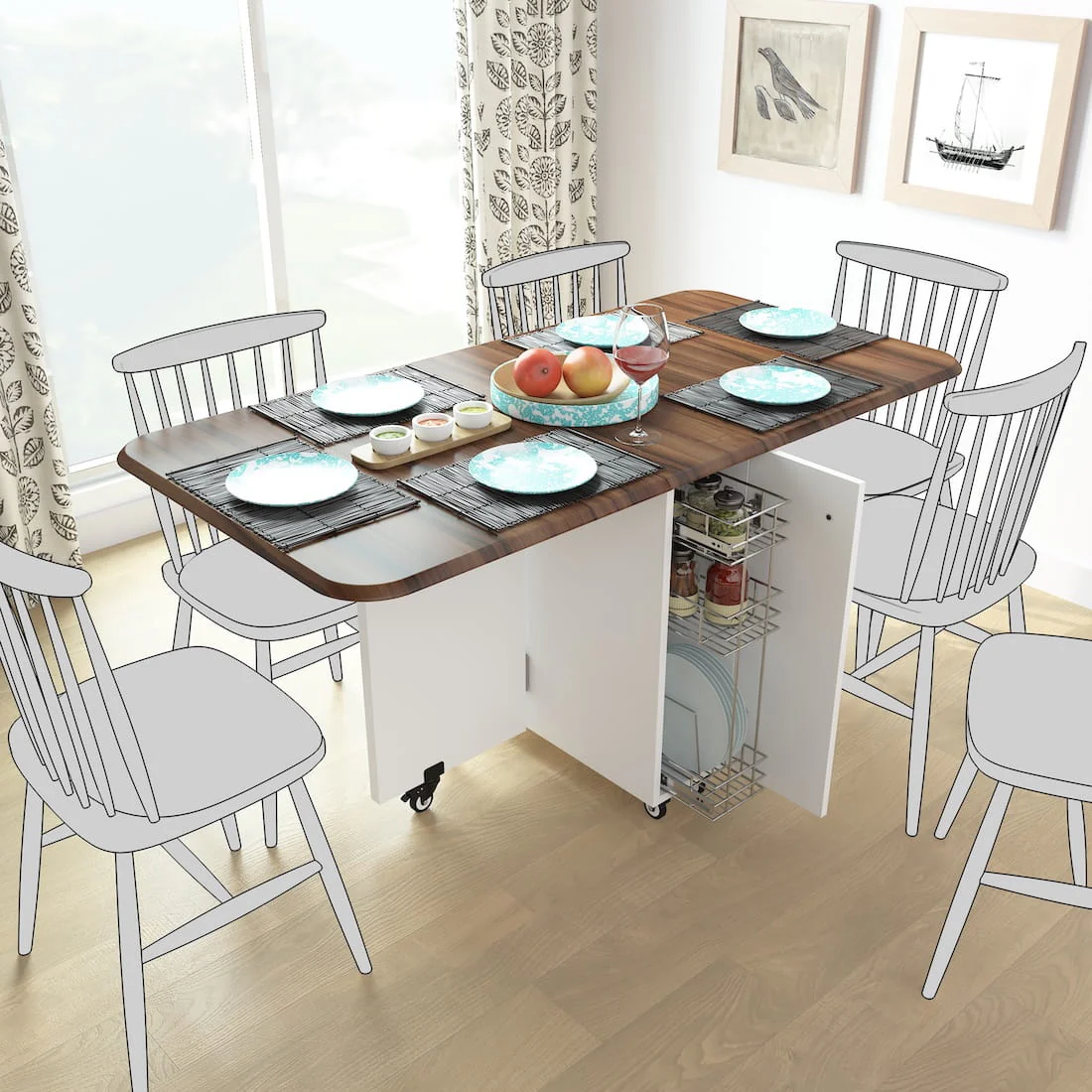 Abba 6 Seater Folding Dining Table (Without Chairs) - Image 11