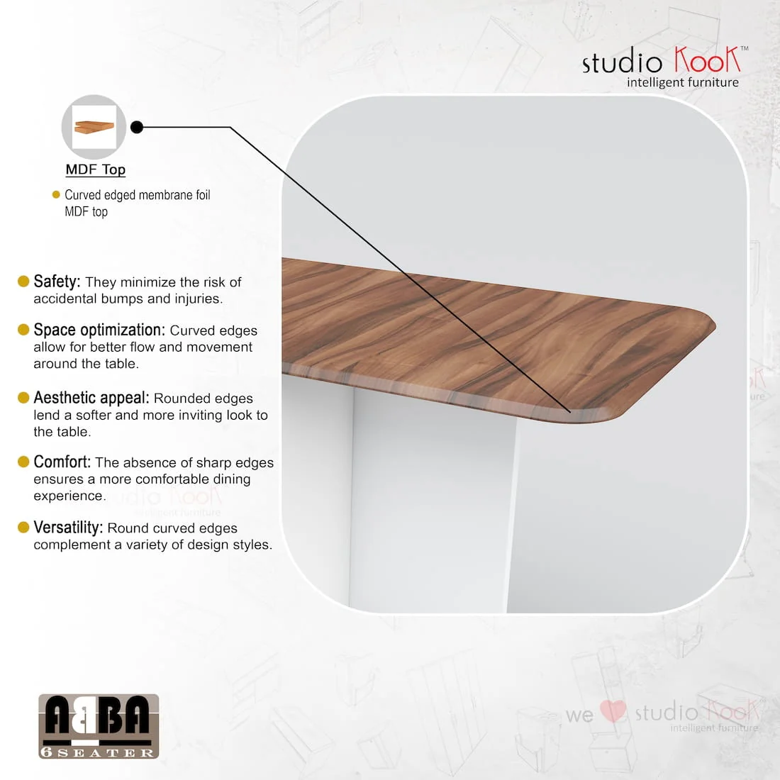 Abba 6 Seater Folding Dining Table (Without Chairs) - Image 17