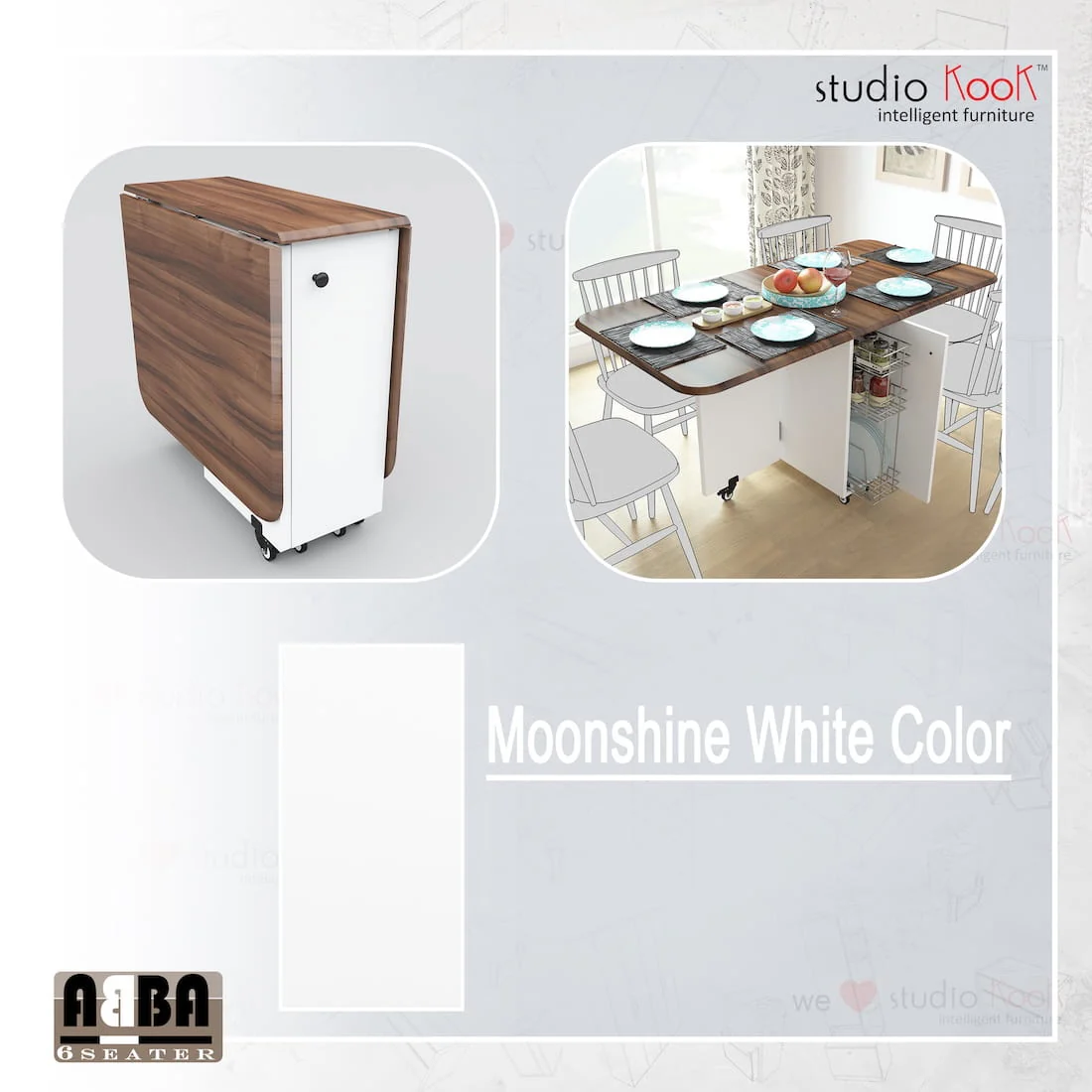 Abba 6 Seater Folding Dining Table (Without Chairs) - Image 20