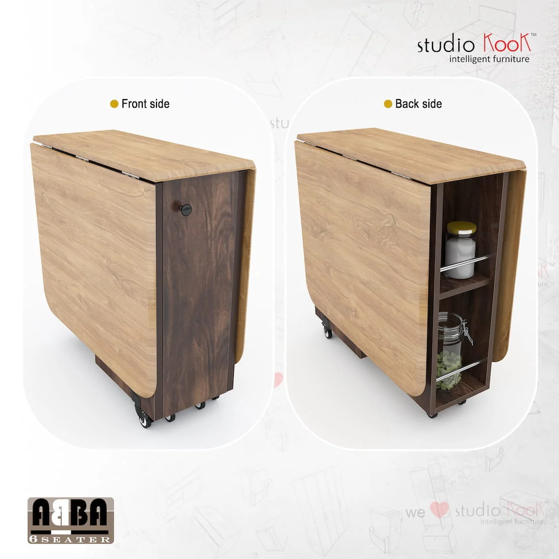 Abba 6 Seater Folding Dining Table (Without Chairs) - Image 7