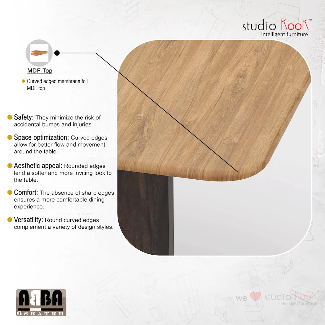 Abba 6 Seater Folding Dining Table (Without Chairs) - Image 8