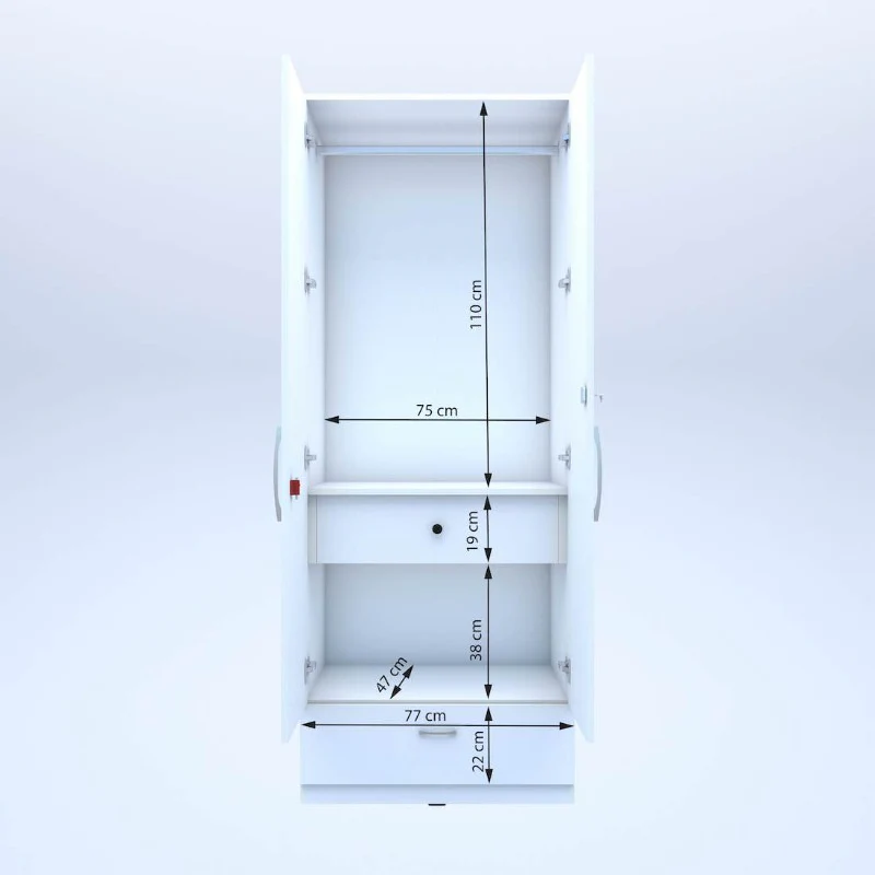 Amari 2 Door 2 Drawer Wardrobe - Image 16