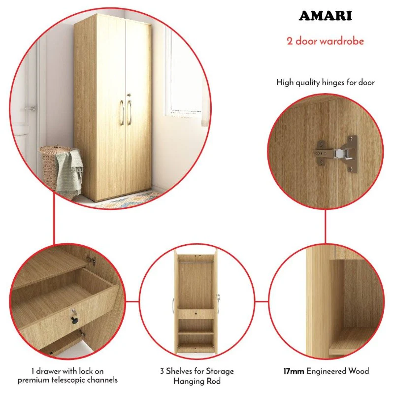 Amari 2 Door Wardrobe - Image 21