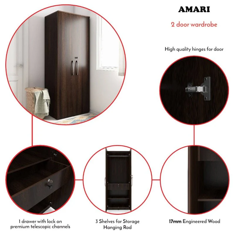 Amari 2 Door Wardrobe - Image 9
