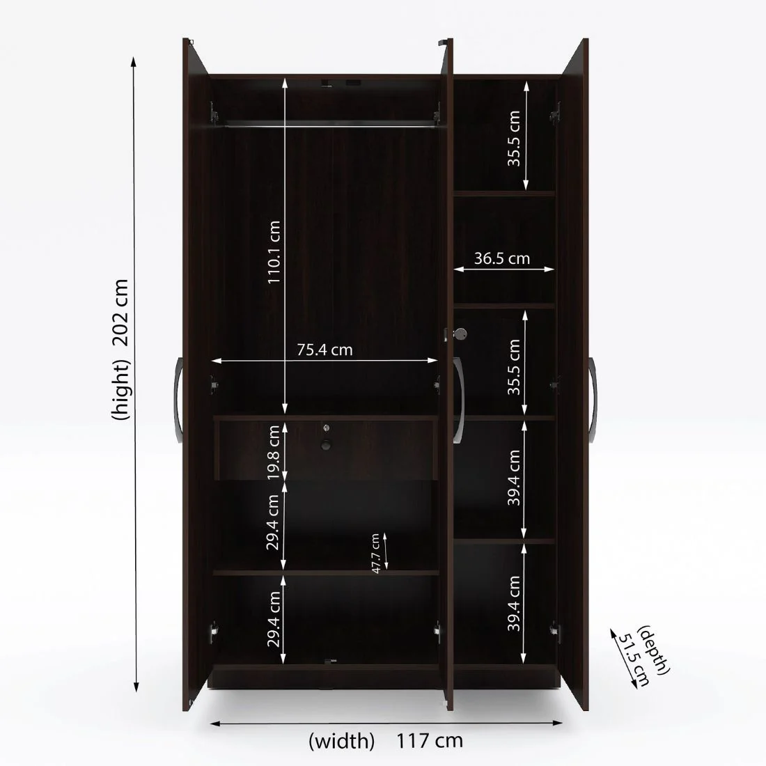 Amari 3 Door Wardrobe - Image 10