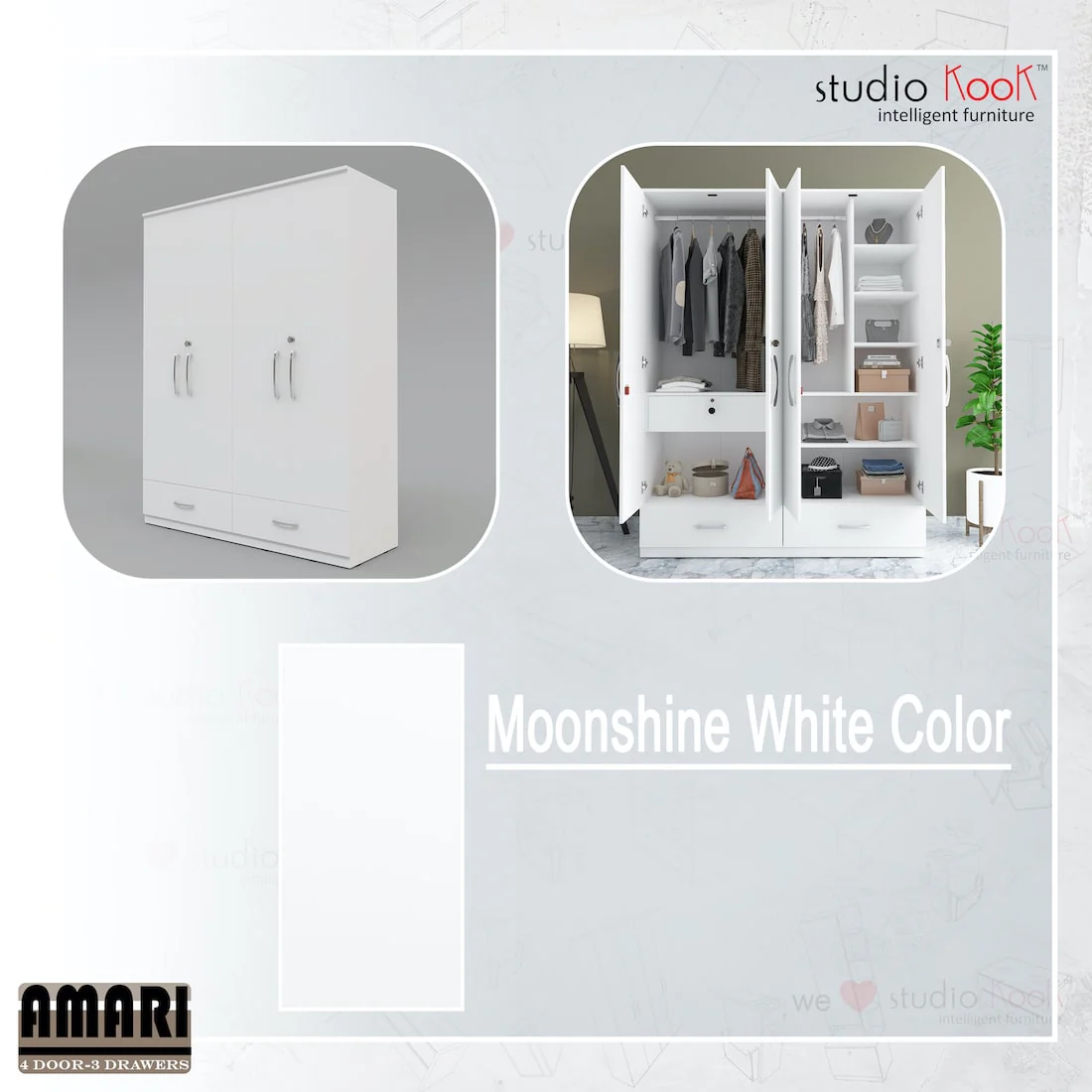 Amari 4 Door 3 Drawer Wardrobe - Image 11