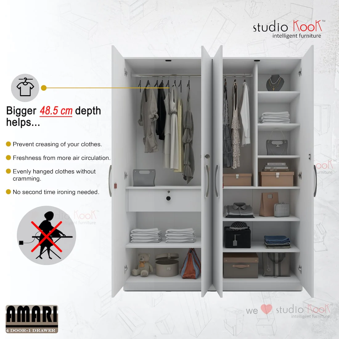 Amari 4 Door Wardrobe - Image 16