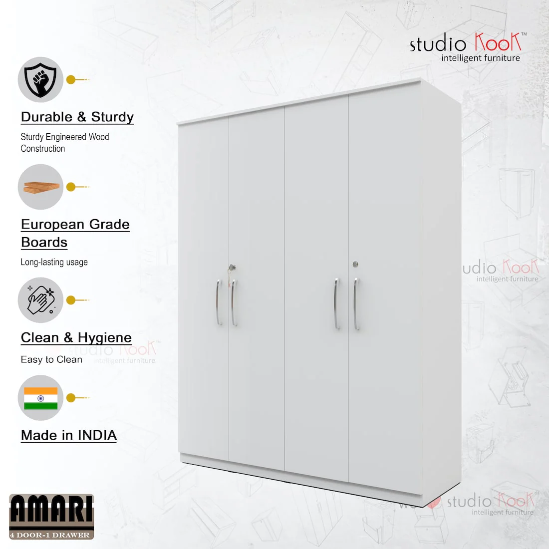 Amari 4 Door Wardrobe - Image 19