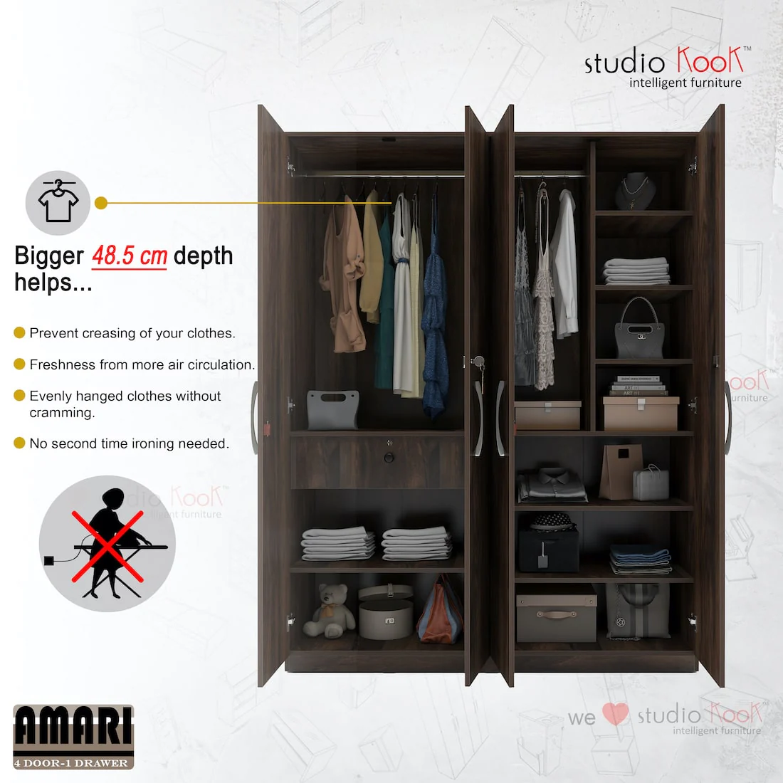 Amari 4 Door Wardrobe - Image 5
