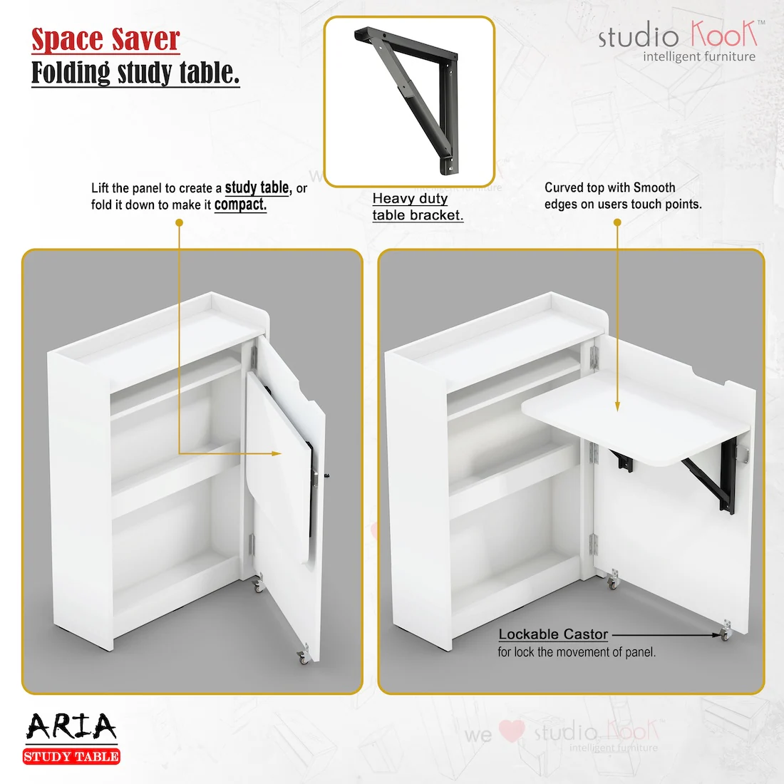 Aria Folding Study Table - Image 12