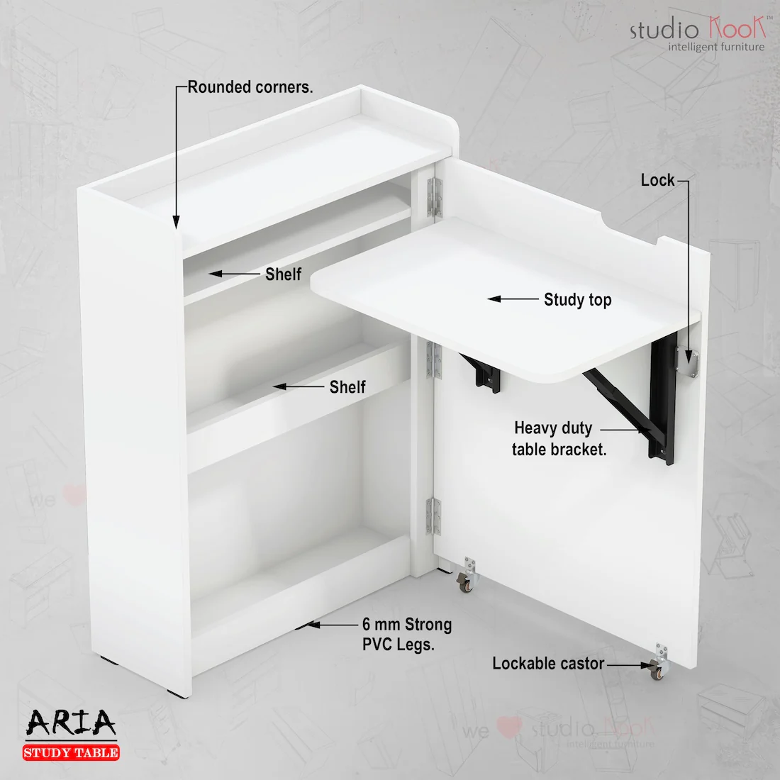 Aria Folding Study Table - Image 13