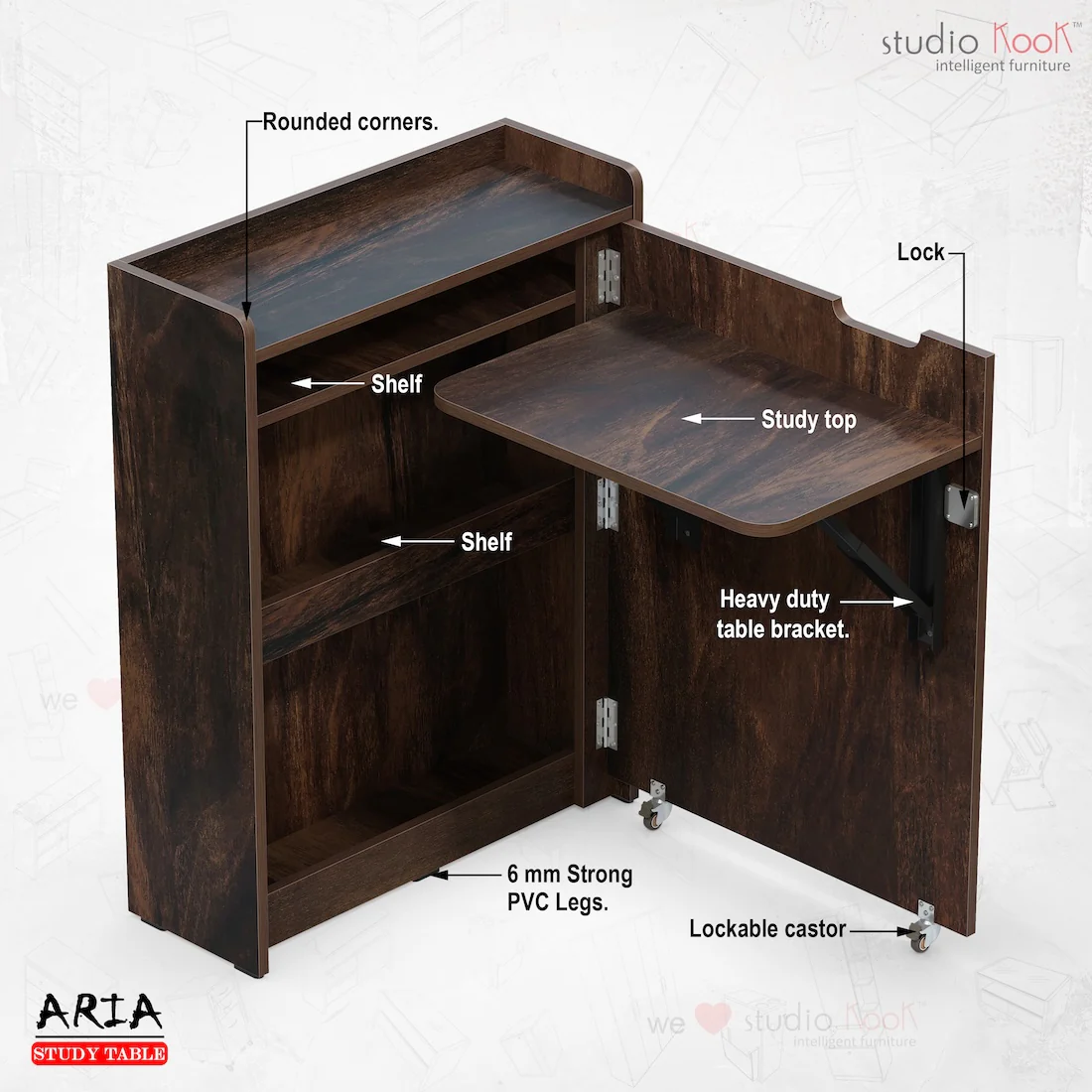Aria Folding Study Table - Image 3