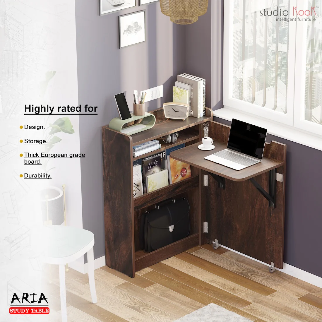 Aria Folding Study Table - Image 4