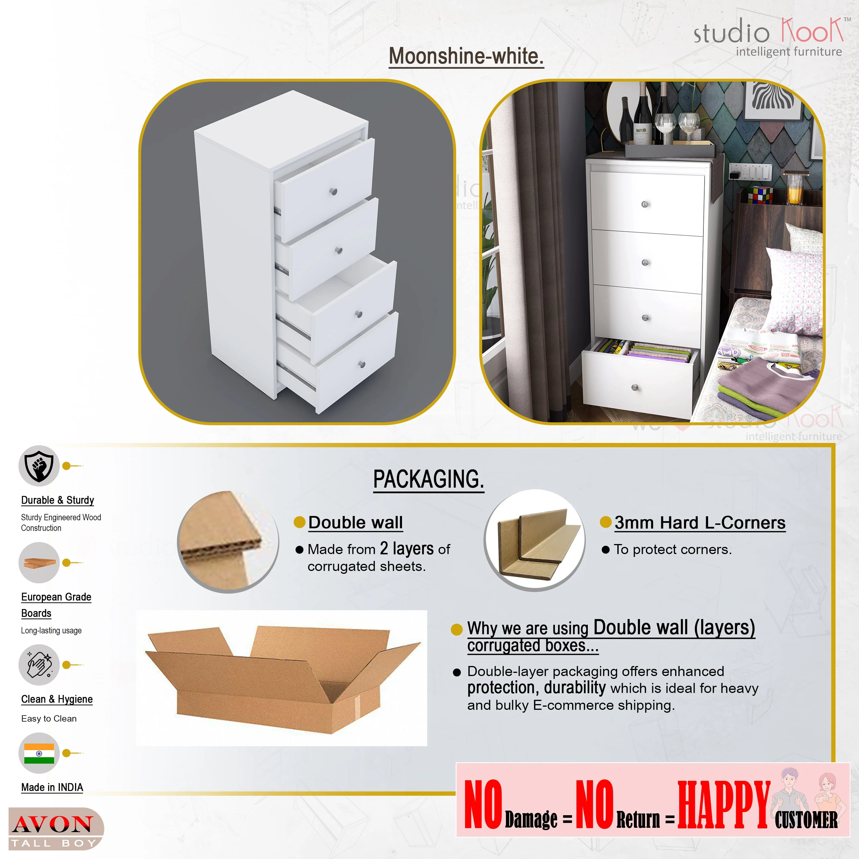 Avon Tallboy Chest of Drawers - Image 10