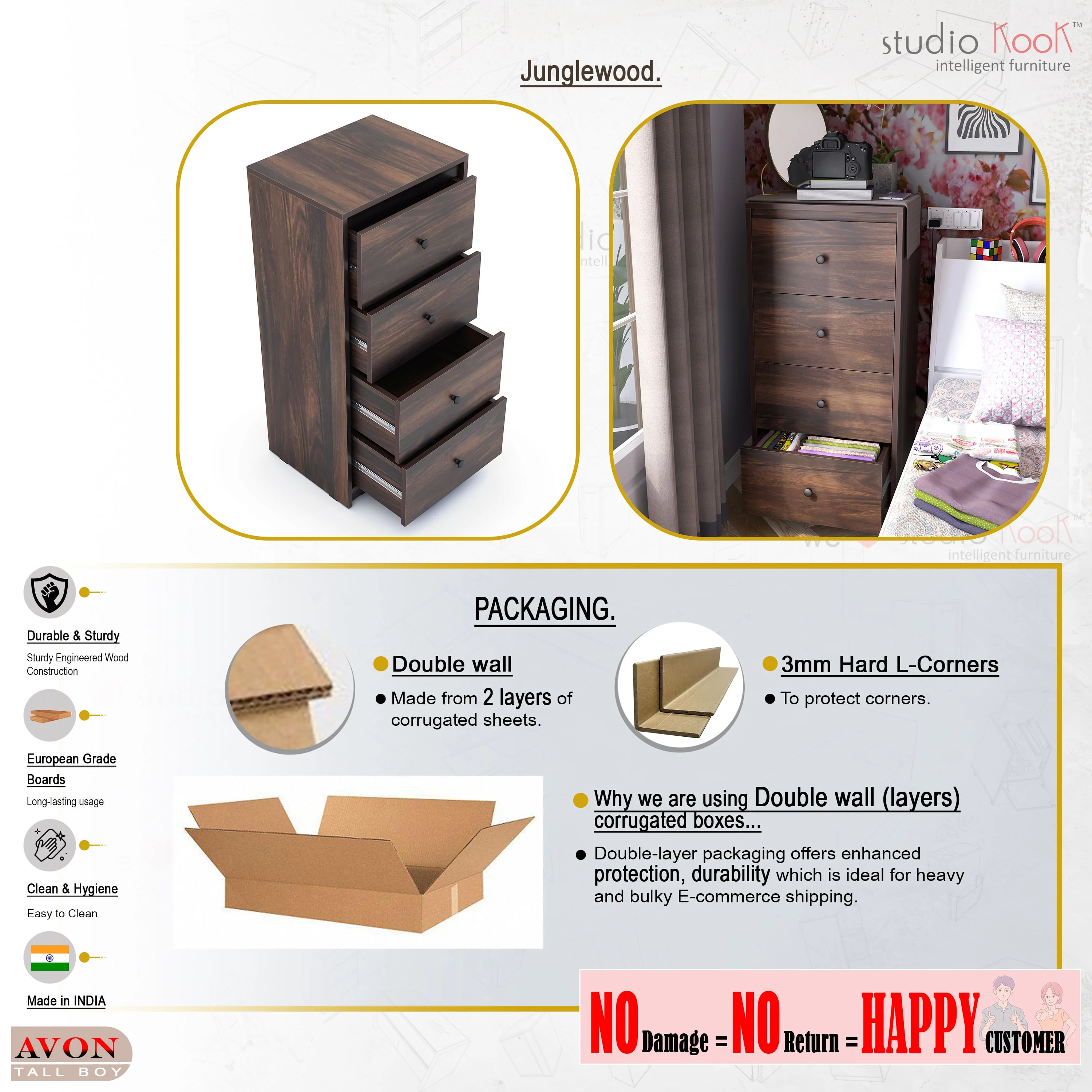 Avon Tallboy Chest of Drawers - Image 5