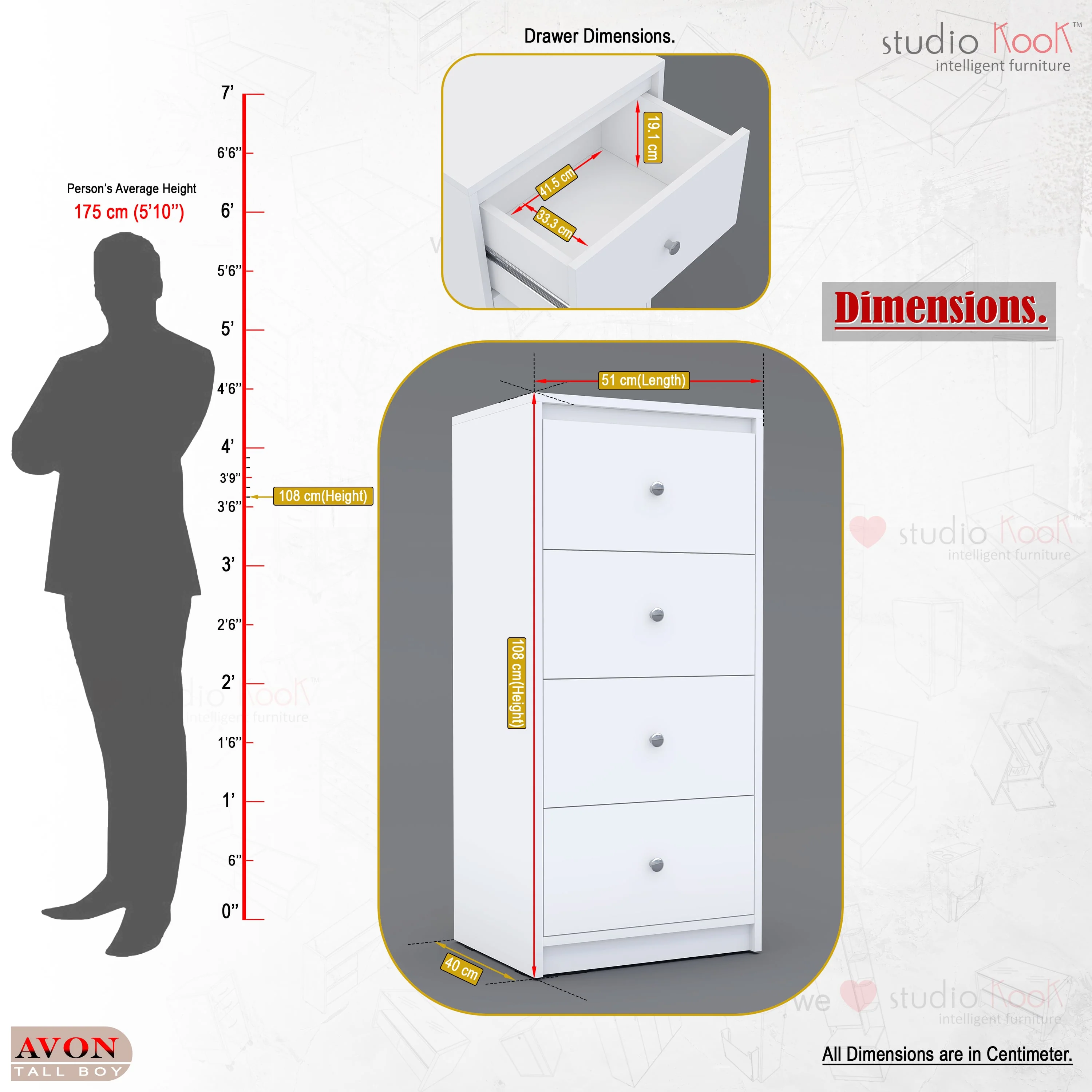 Avon Tallboy Chest of Drawers - Image 9