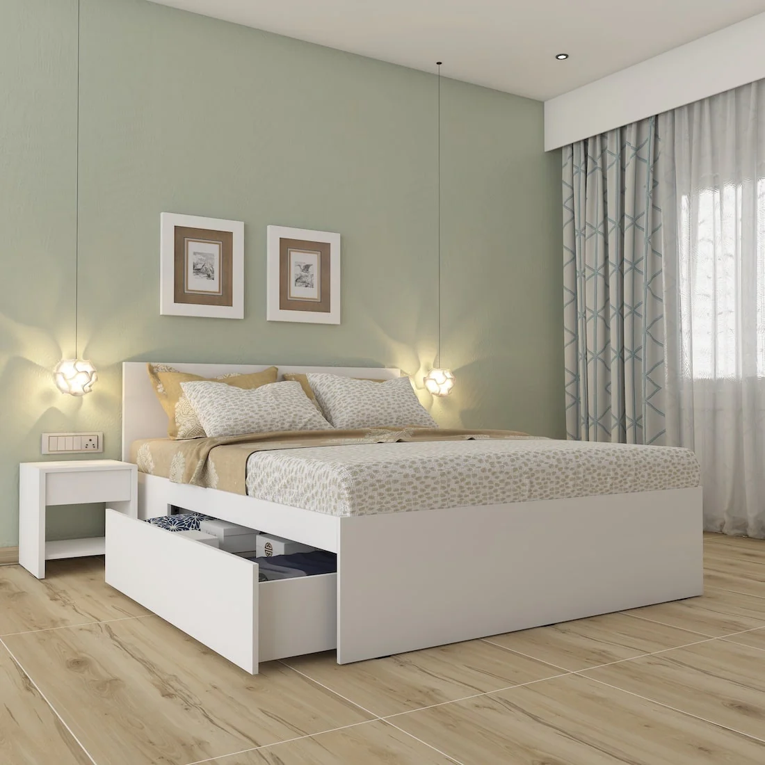 Aztec Left Queen Bed with One Drawer on Left - Image 6