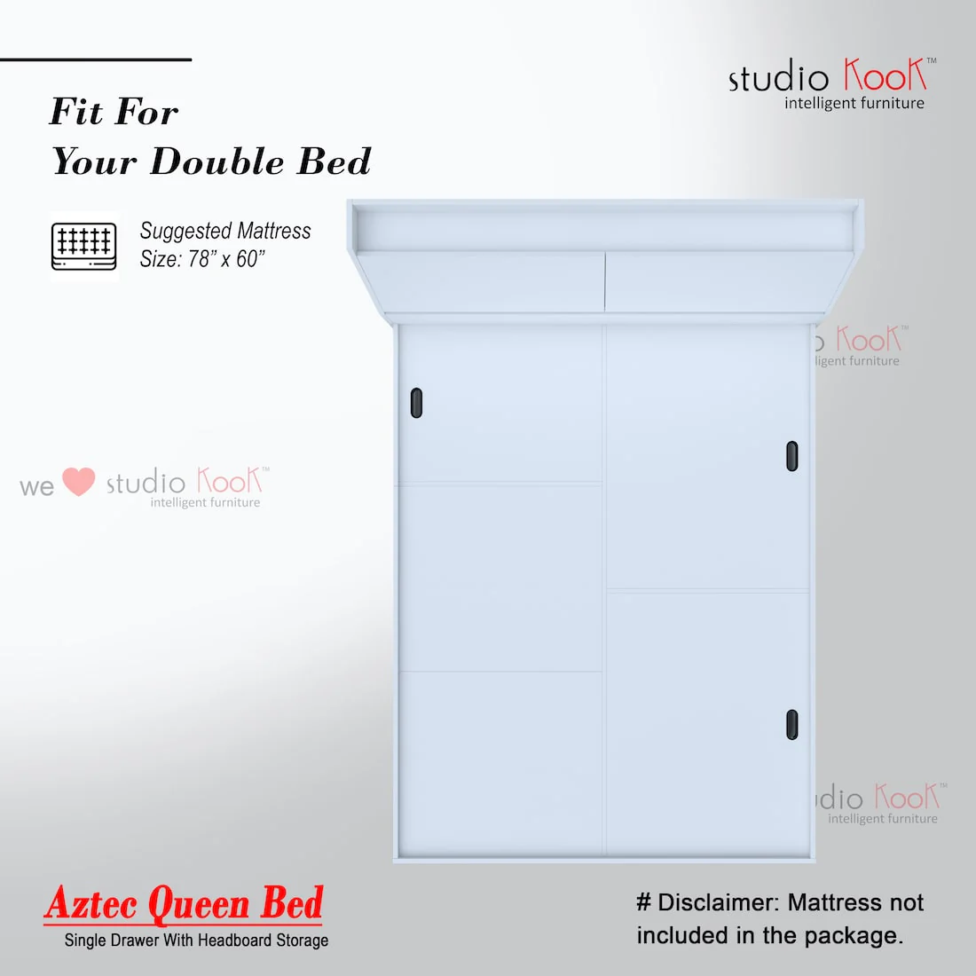 Aztec Left Queen Bed with Headboard Storage and 1 Drawer on Left - Image 5