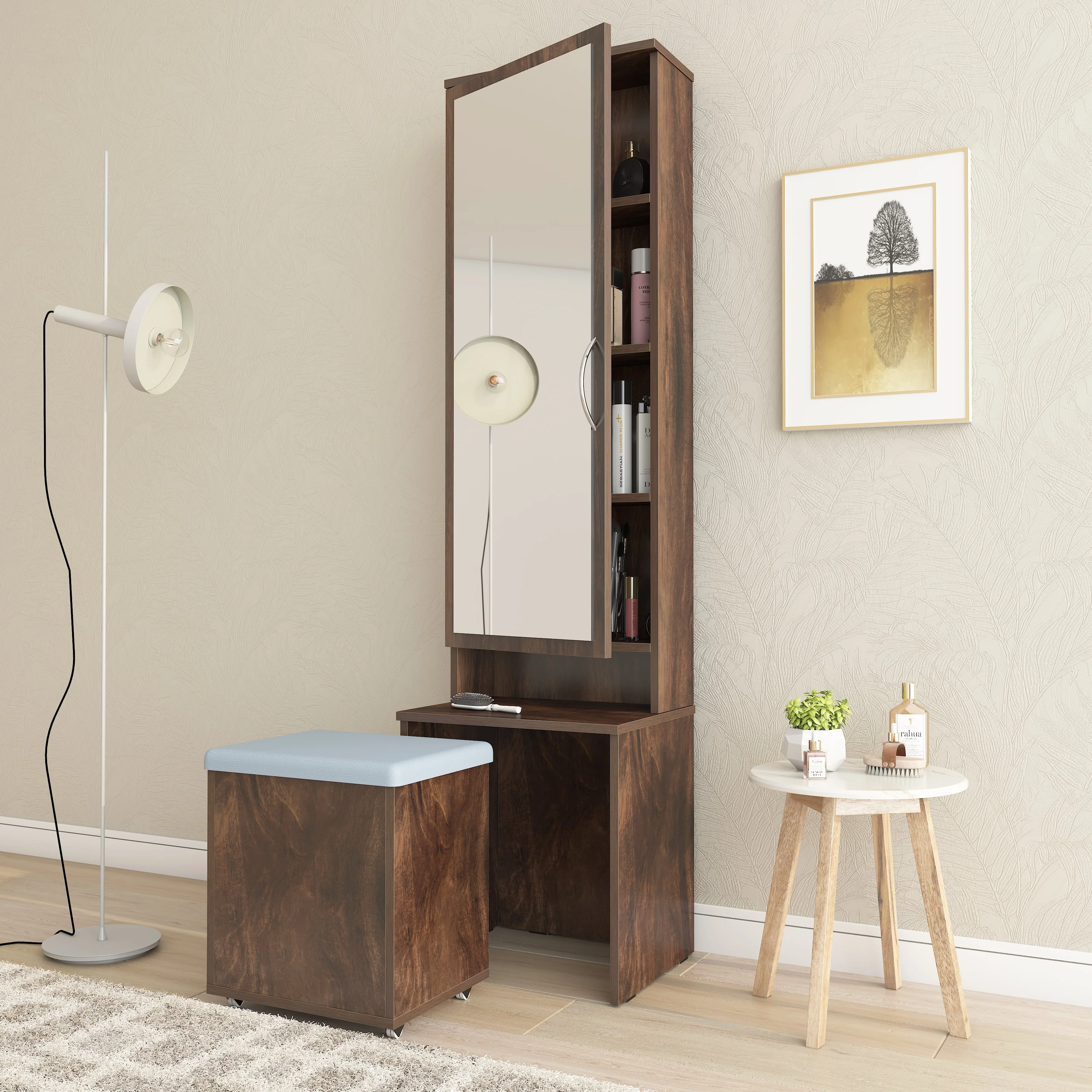 Berry Dresser Unit / Dressing Table with Mirror & Seating - Image 6
