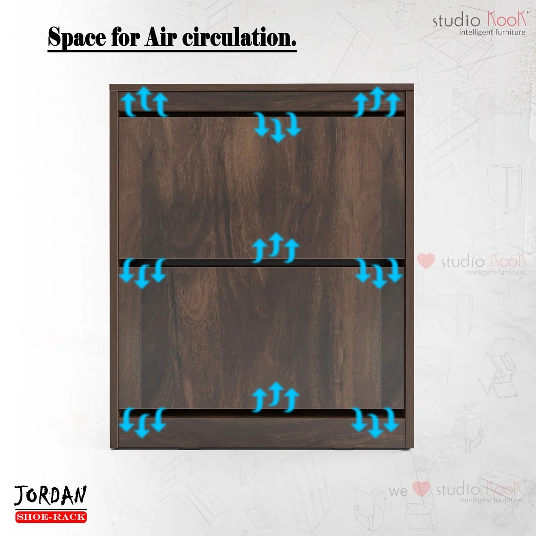 Jordan Shoerack - 12 pairs capacity Shoe Cabinet with Tilt-Out compartments - Image 10