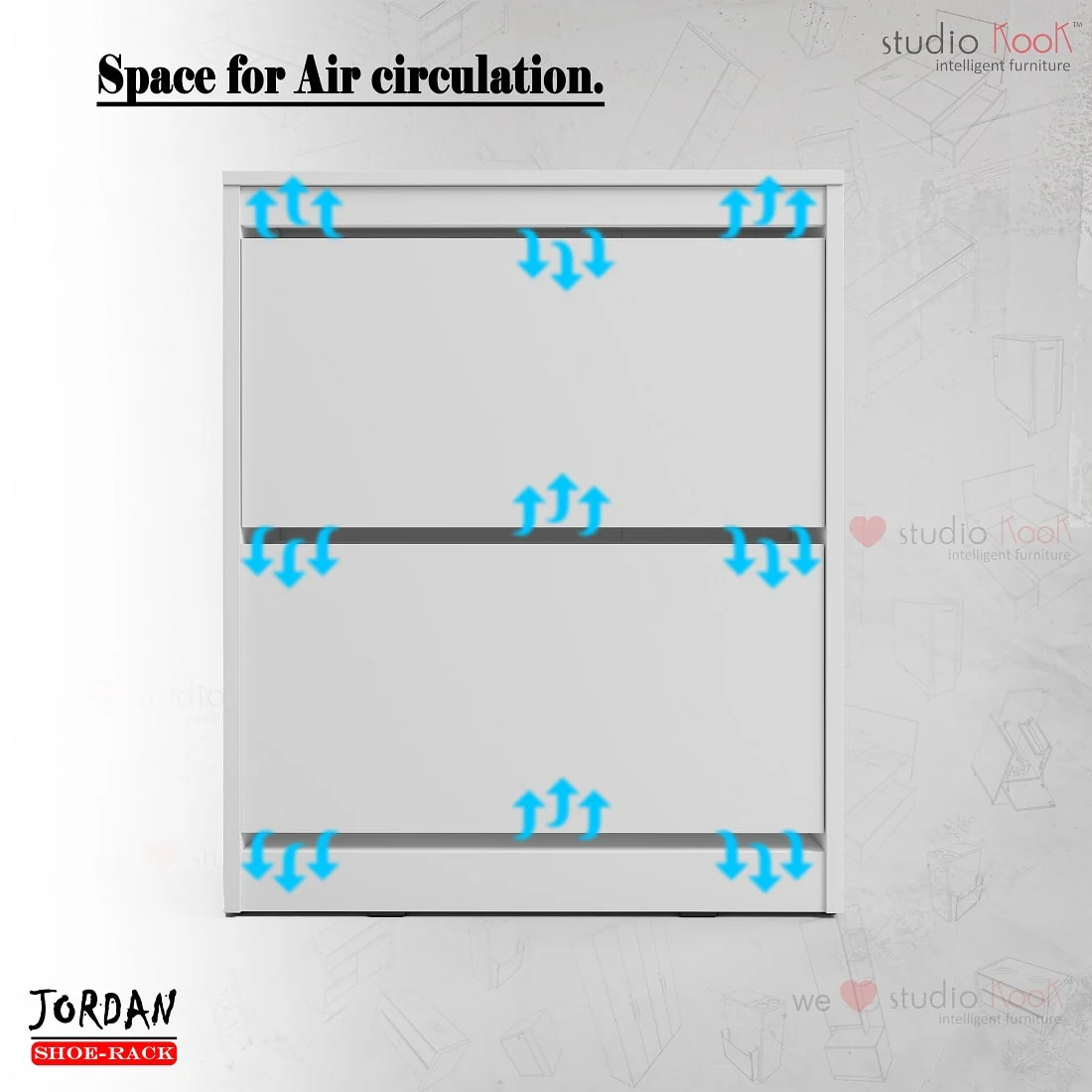 Jordan Shoerack - 12 pairs capacity Shoe Cabinet with Tilt-Out compartments - Image 6