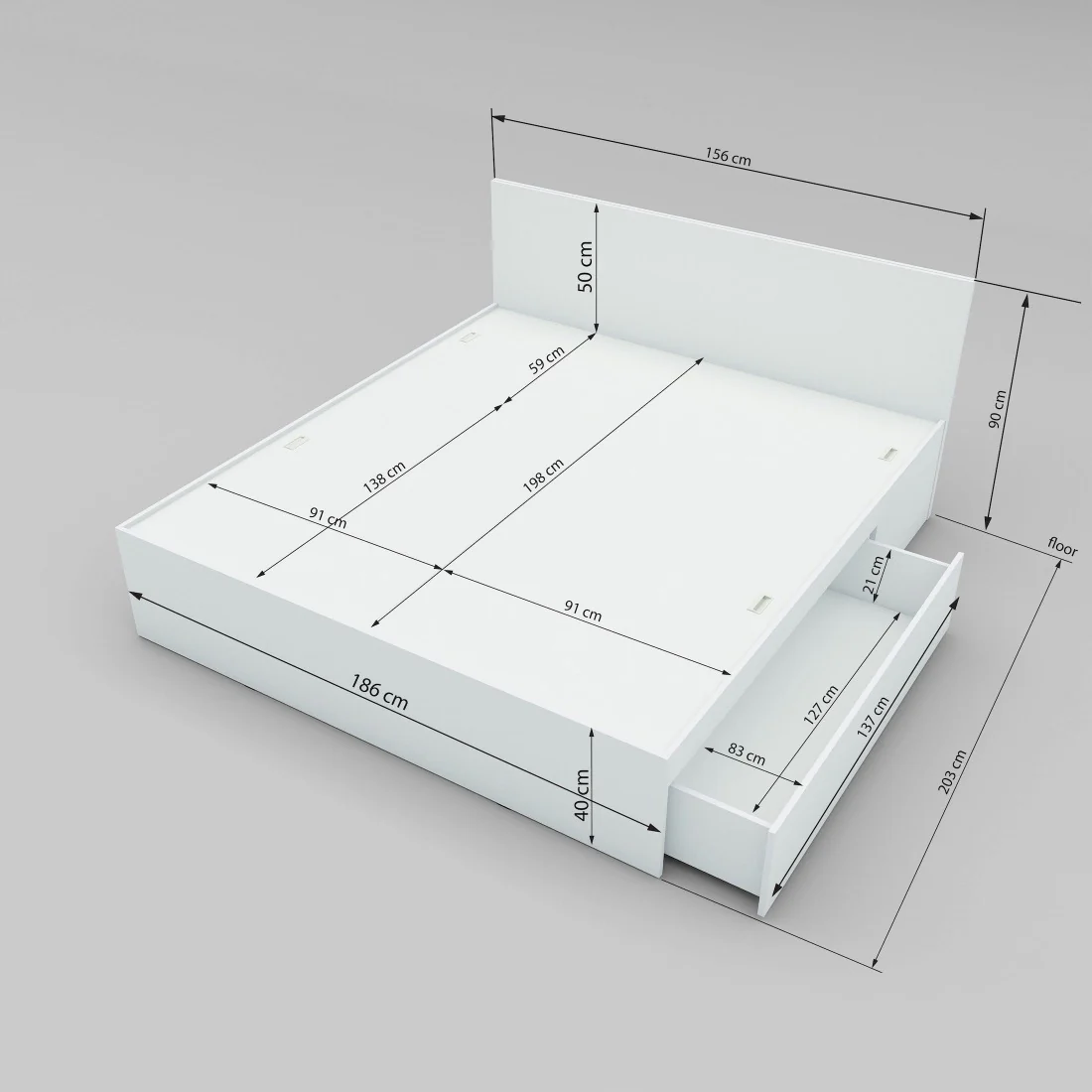 Aztec King Bed with 2 Drawers - Image 14