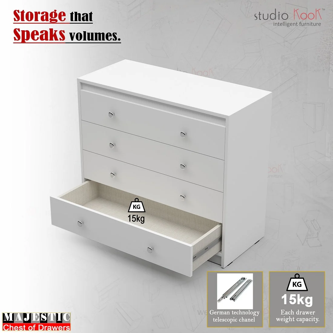 Majestic Chest of Drawers (Matte Finish) - Image 10