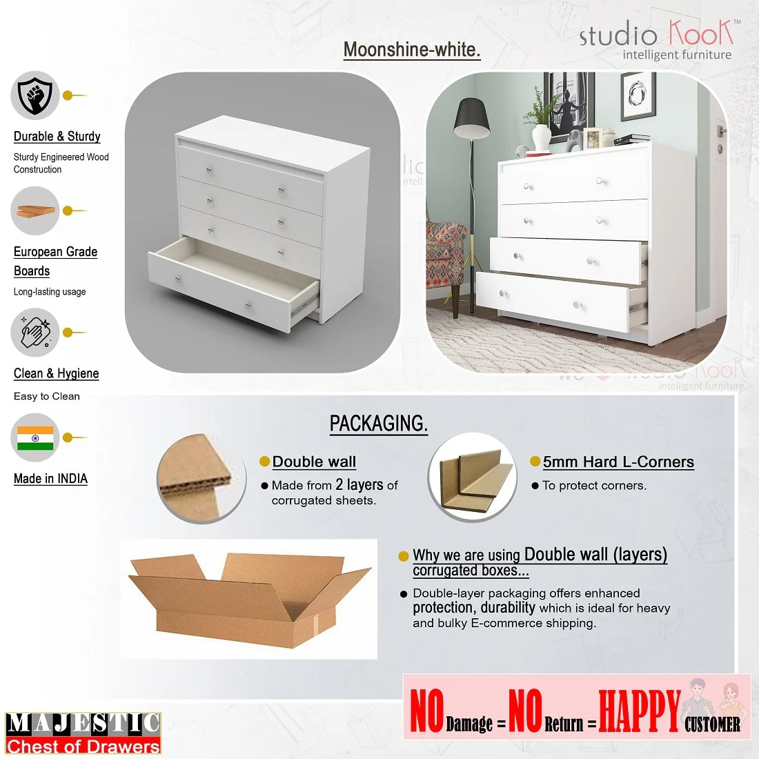 Majestic Chest of Drawers (Matte Finish) - Image 12