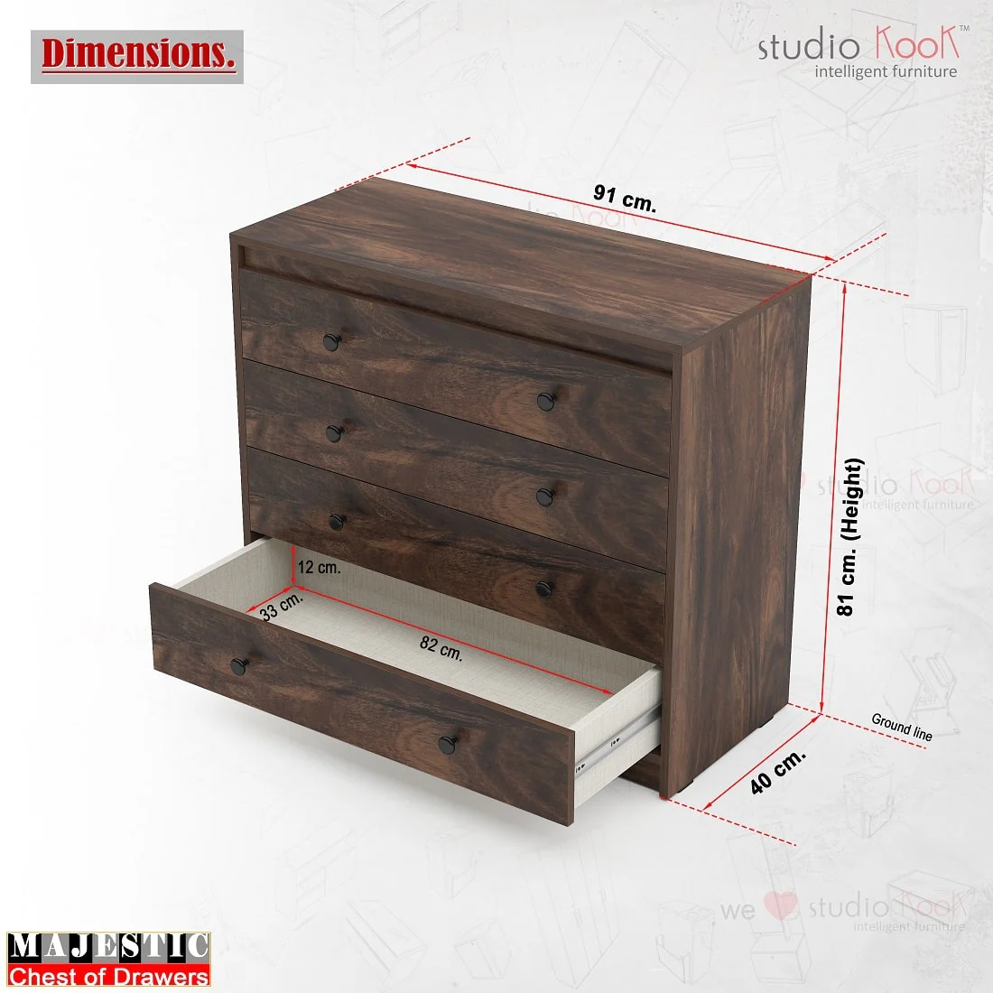 Majestic Chest of Drawers (Matte Finish) - Image 3