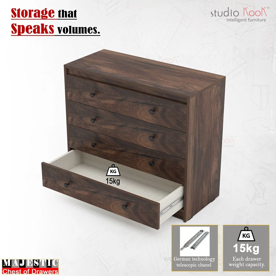 Majestic Chest of Drawers (Matte Finish) - Image 4