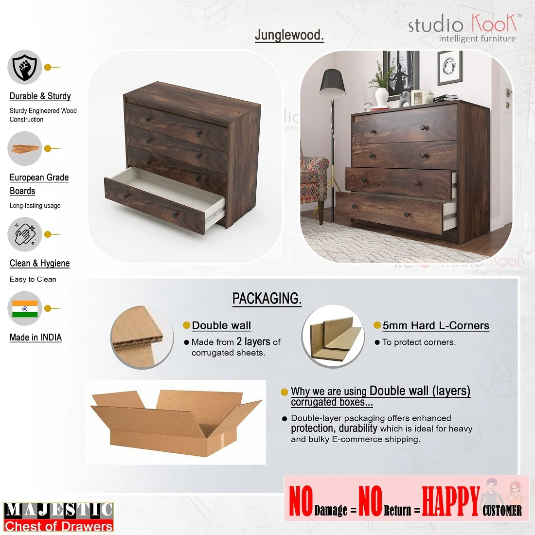 Majestic Chest of Drawers (Matte Finish) - Image 6