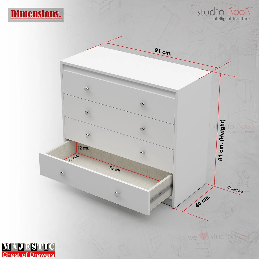 Majestic Chest of Drawers (Matte Finish) - Image 9