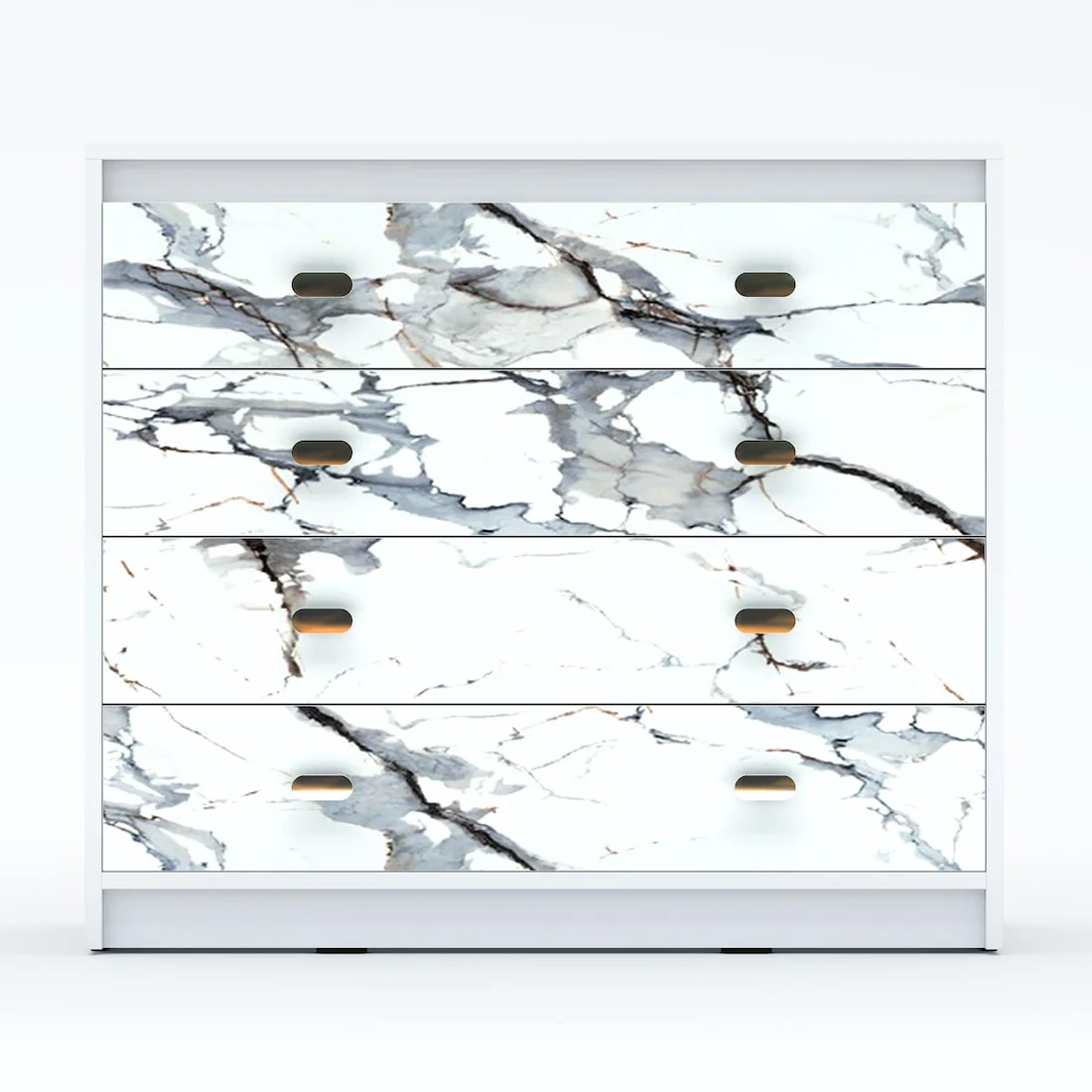 Majestic Chest of Drawers (Marble finish Laminate & Moonshine White) - Image 6