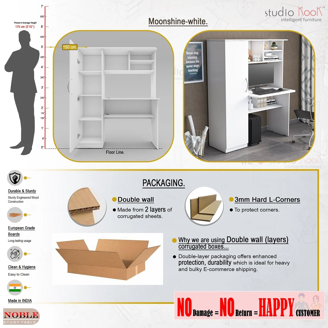 Noble Study Table | Computer Table - Image 10