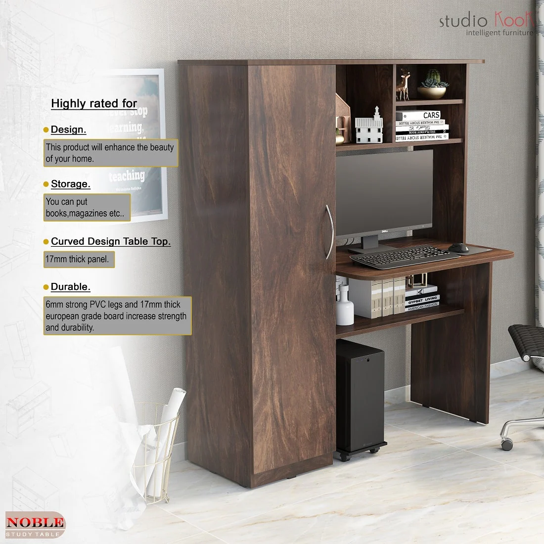 Noble Study Table | Computer Table - Image 4