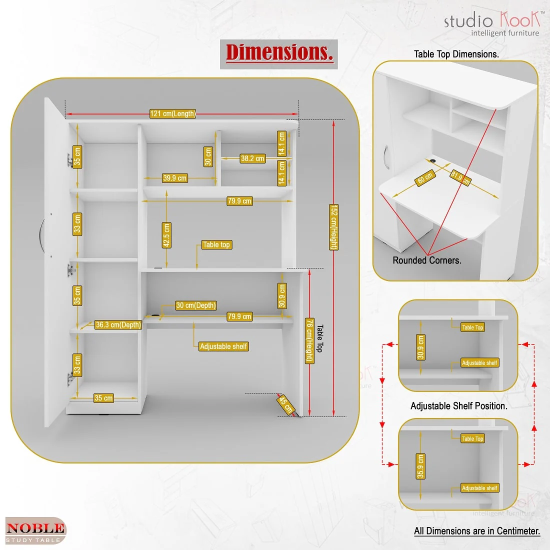Noble Study Table | Computer Table - Image 7