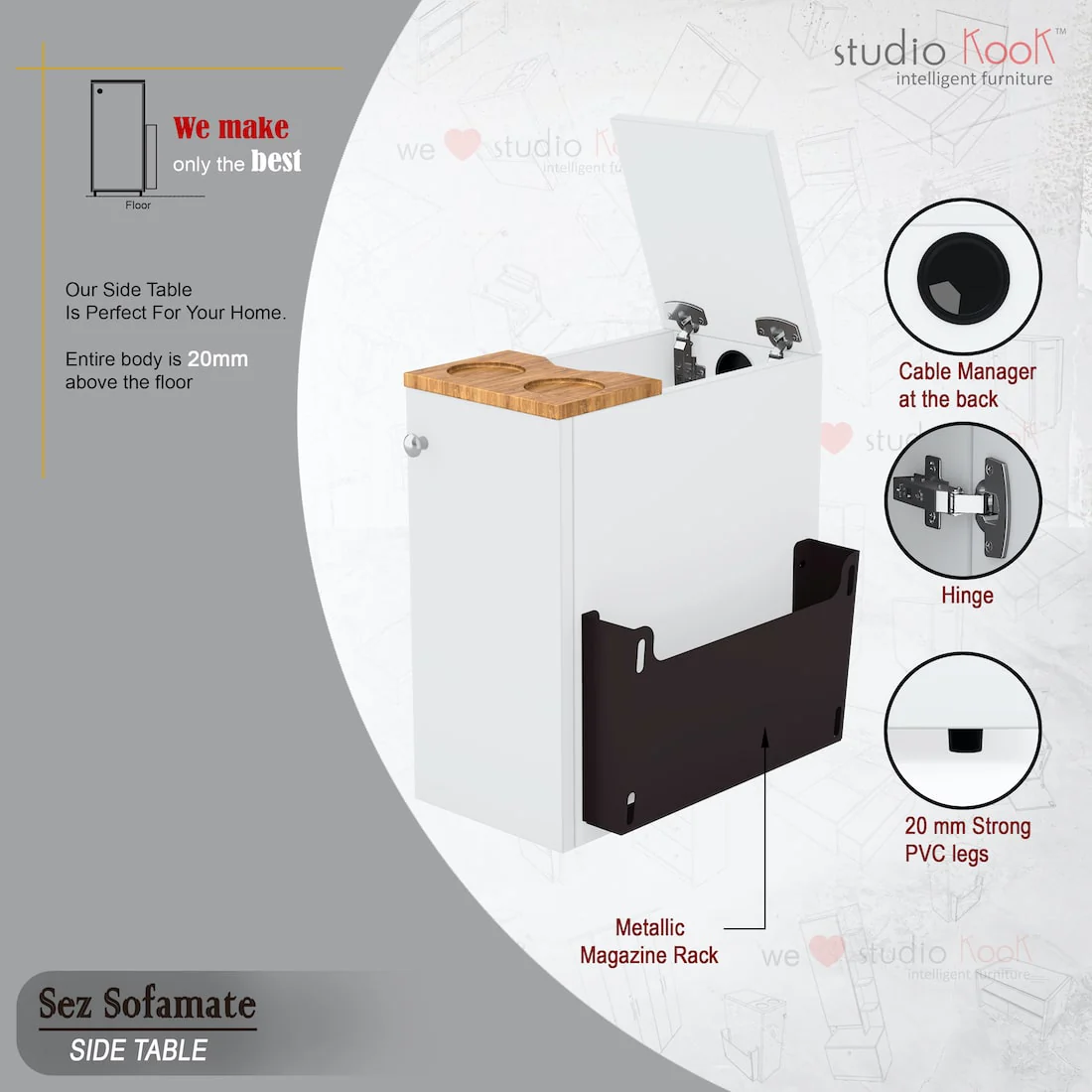 Sez Sofamate Left Side & End Table - Image 4