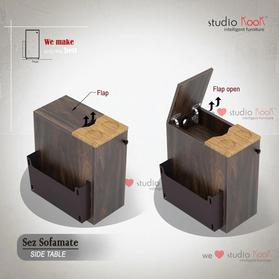 Sez Sofamate Right Side & End Table - Image 3