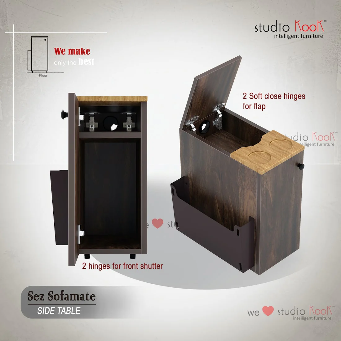 Sez Sofamate Right Side & End Table - Image 5