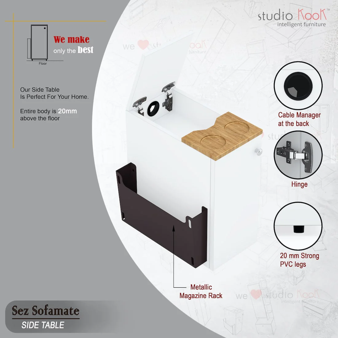 Sez Sofamate Right Side & End Table - Image 9