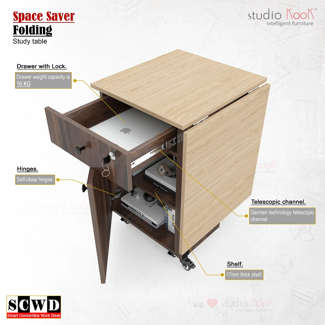 Smart Convertible Study & Computer Desk - Image 3