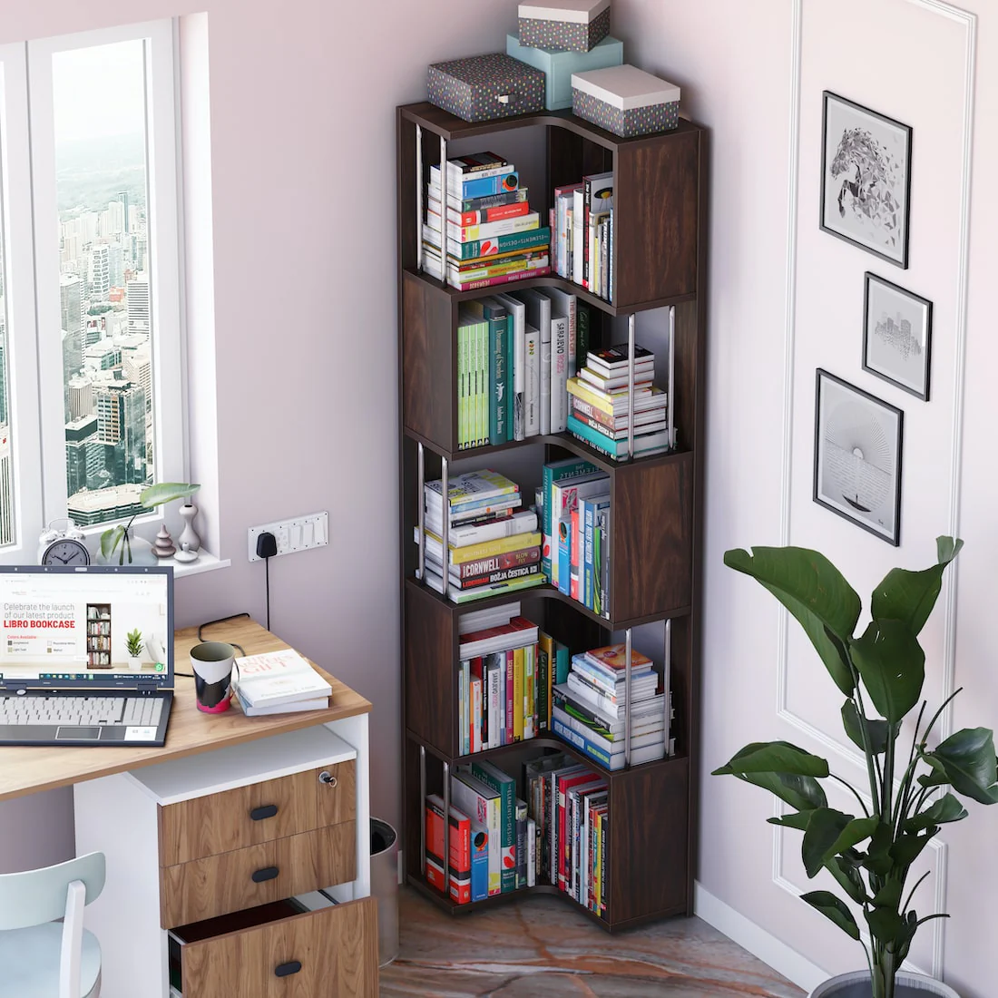 Vista Corner Bookshelf Bookcase - Image 6